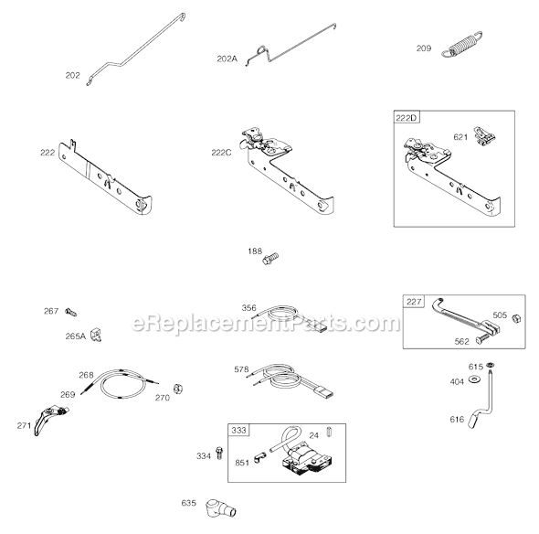 Page D Diagram and Parts List for 10F900SERIES  Briggs and Stratton Engine